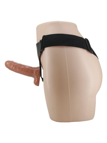 Strapon z wibracjami na paskach uprząż sex 16cm - 16