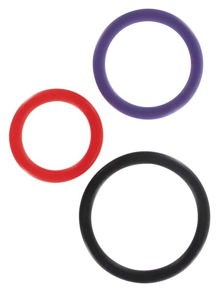 Zestaw 3 kolorowe silikonowe pierścienie na penisa - 2