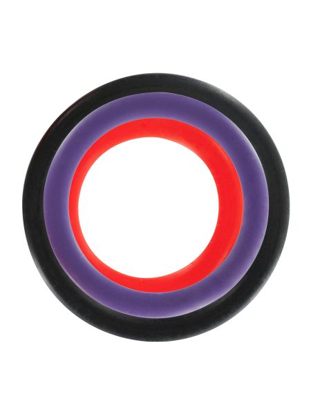 Zestaw 3 kolorowe silikonowe pierścienie na penisa - 7