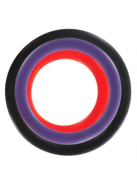 Zestaw 3 kolorowe silikonowe pierścienie na penisa - 4