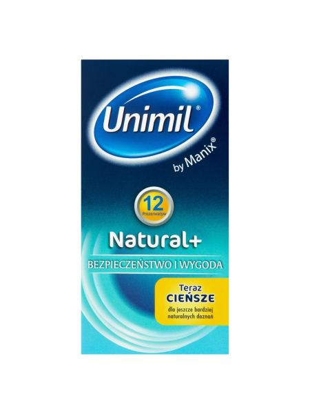 Prezerwatywy klasyczne Unimil Box Natural+ 12 szt - 2