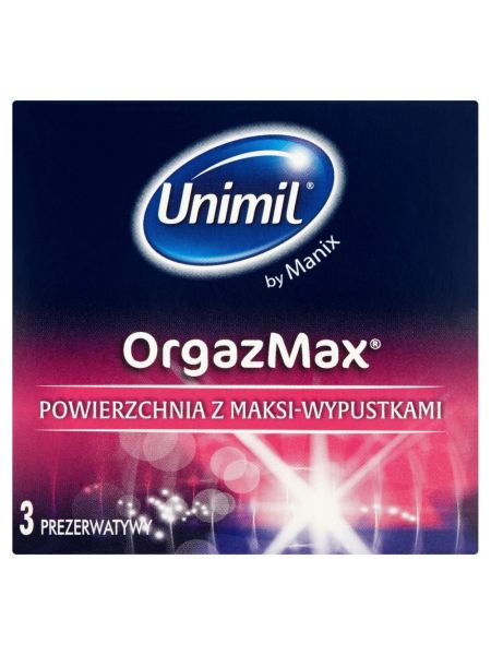 Prezerwatywy z wypustkami stymulujące Unimil OrgazMax 3 szt - 2