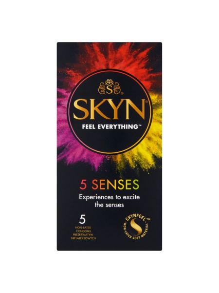 Prezerwatywy bez lateksu zestaw Skyn 5 Senses 5 sztuk - 2