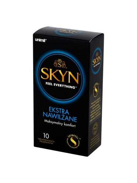 Prezerwatywy bez lateksu ekstra nawilżane Skyn Extra Wet x10