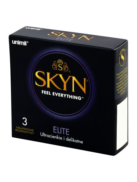 Prezerwatywy cienkie bez lateksu nawilżane Skyn Elite 3 szt