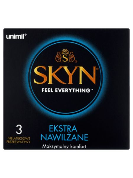 Prezerwatywy bez lateksu ekstra nawilżane Skyn Extra Wet x3 - 2