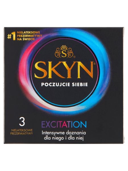 Prezerwatywy bez lateksu z wypustkami Skyn Excitation 3 szt - 2