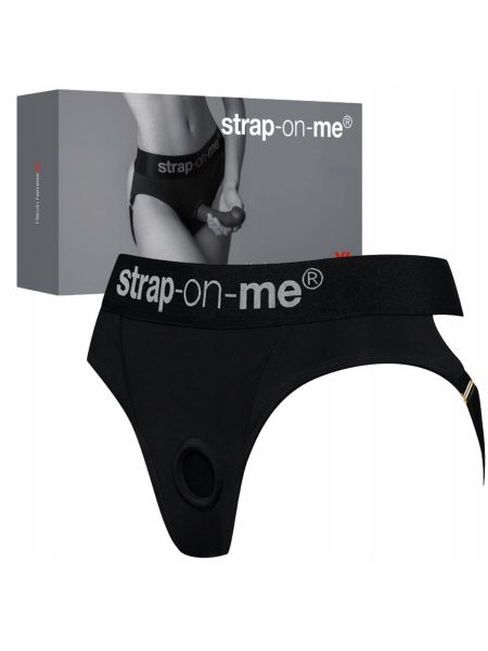 czarne sexowne majtki push up strap-on uprząż S