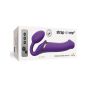 Wodoodporny wibrujący strap-on silikonowy fiolet - 3