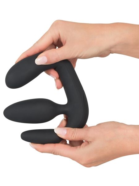 Potrójne dildo strap-on penetracja z wibracjami - 10