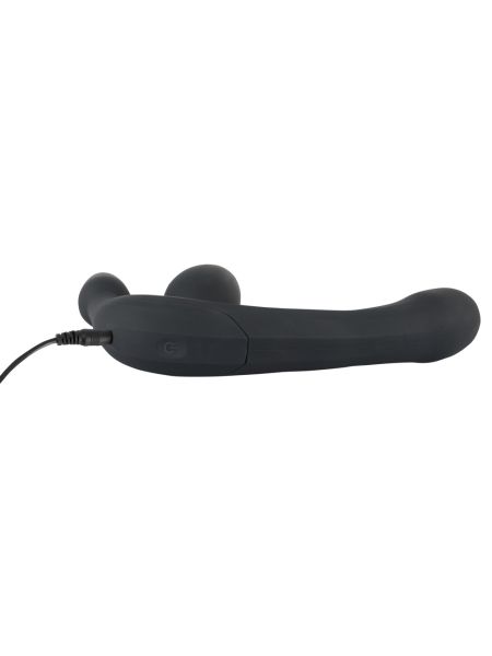 Potrójne dildo strap-on penetracja z wibracjami - 12