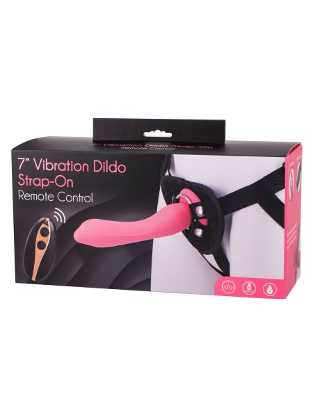 Strap-on regulowane paski wibrujące różowe dildo - 2