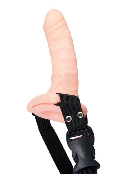 Wibrator jak penis na paskach uprząż dildo 17cm - 5