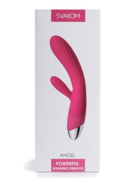 Podgrzewany wibrator króliczek Svakom Angel Plum Red - 2