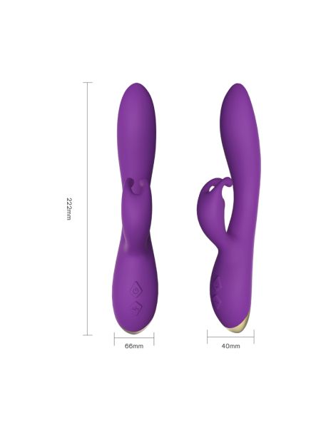 Wibrator króliczek z masażerem łechtaczki Bonnie Purple 22cm - 4