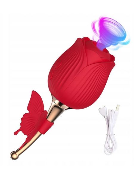 Wibrator masażer łechtaczki w kształcie róży - 3