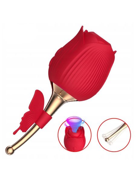 Wibrator masażer łechtaczki w kształcie róży - 4