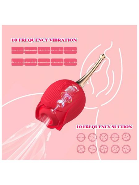 Wibrator masażer łechtaczki w kształcie róży - 7