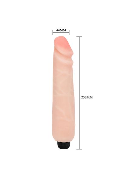 Wibrator penis naturalny z żyłkami elastyczny 25cm - 4
