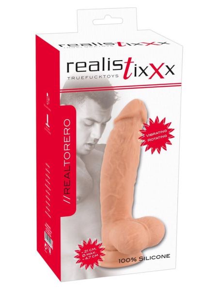 Wibrator penis przyssawka rotacja 21cm 10 trybów