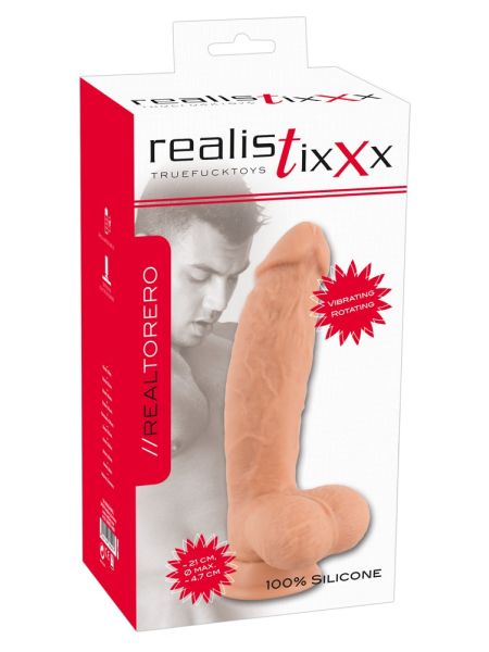 Wibrator penis przyssawka rotacja 21cm 10 trybów - 3