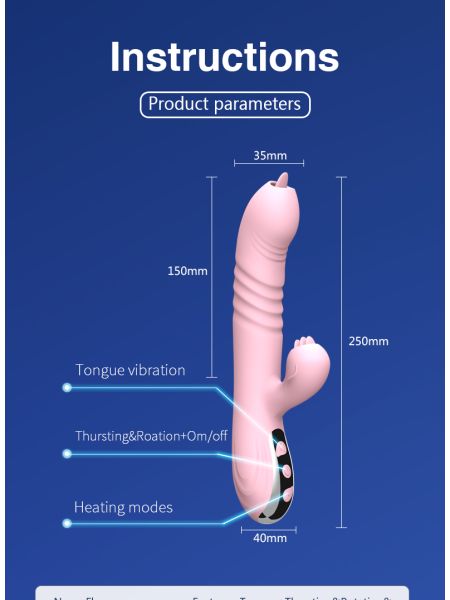 Wibrator posuwisty maszyna orgazmowa z językiem - 7