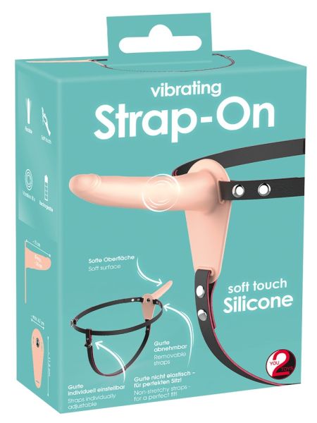 Wibrator strap-on uprząż paski 10 trybów 15cm sex - 2