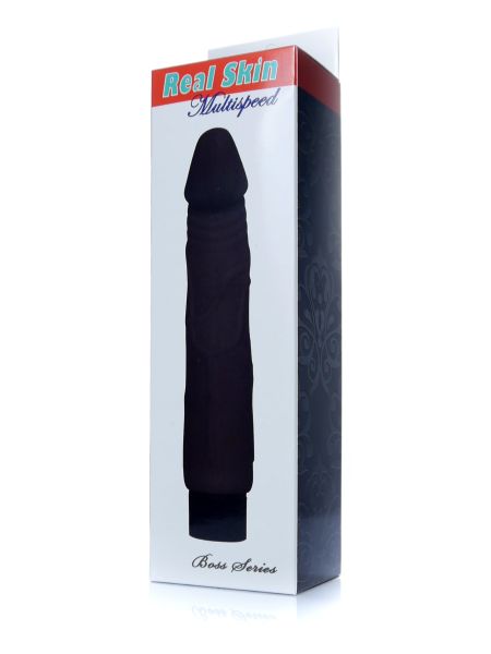 Wibrator czarny z cyberskóry naturalny penis - 6