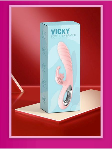 Wibrator króliczek do punktu G wielofunkcyjny Vicky Pink - 11