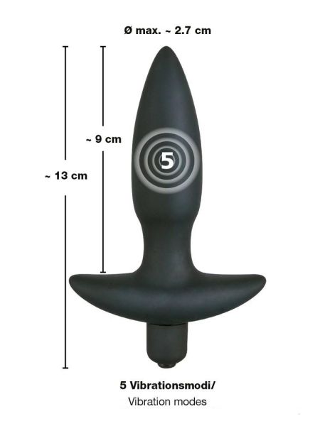 Wibrująca zatyczka analna korek plug do pupy 13cm - 8