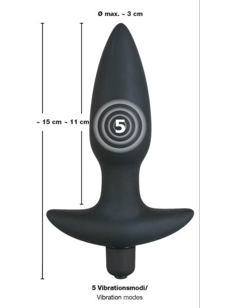 Wibrująca zatyczka analna korek plug do pupy 15cm - 9