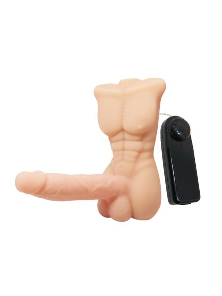 Wibrujące dildo - męski tors penis członek 13cm - 2