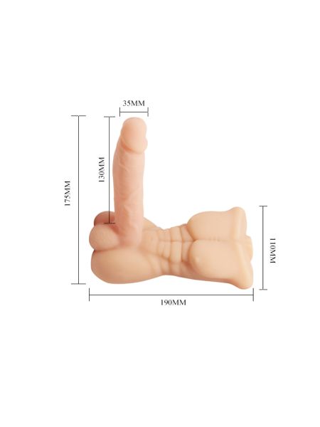 Wibrujące dildo - męski tors penis członek 13cm - 5