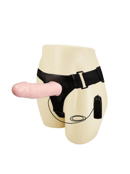 Wibrujący penis strapon proteza pusty środek 17cm - 2