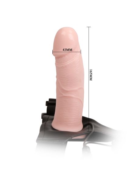 Wibrujący penis strapon proteza pusty środek 17cm - 3