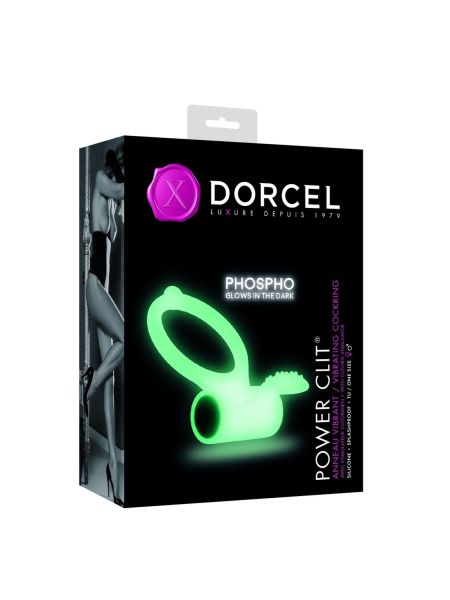 Wibrujący pierścień na penisa świecący Dorcel Power Clit