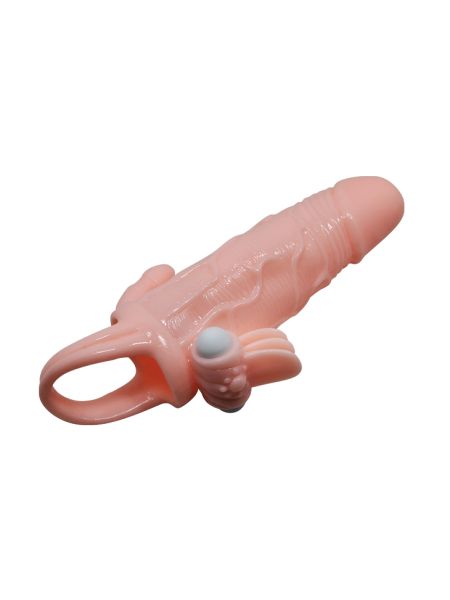Wydłużająca nakładka na penisa wibruje stymulująca - 3