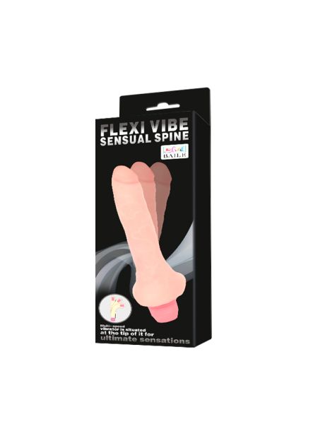 Zginany wibrator penis realistyczny naturalny 19cm - 8