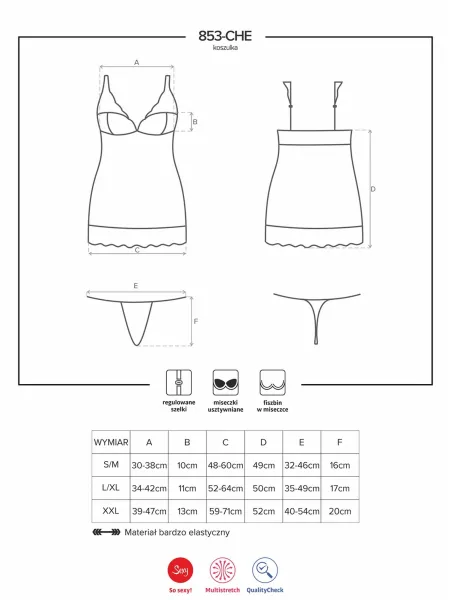 Zmysłowy komplet koszulka stringi obsessive l/xl - 7