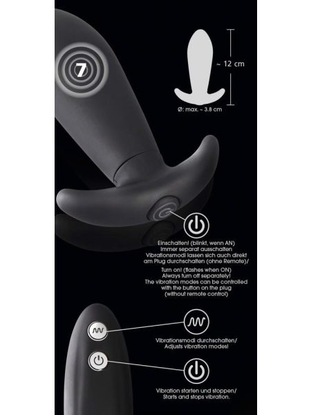 Stożkowa wtyczka analna plug korek wibracyjny 12cm - 16