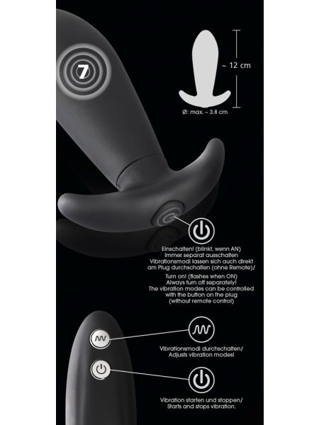 Stożkowa wtyczka analna plug korek wibracyjny 12cm - 14