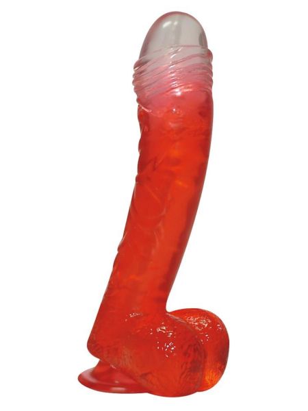 Żelowe dildo realistyczne z jądrami przyssawka 15c - 3