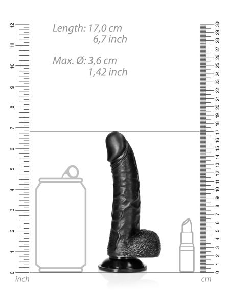 Silikonowe żylaste czarne dildo przyssawka 23 cm - 7