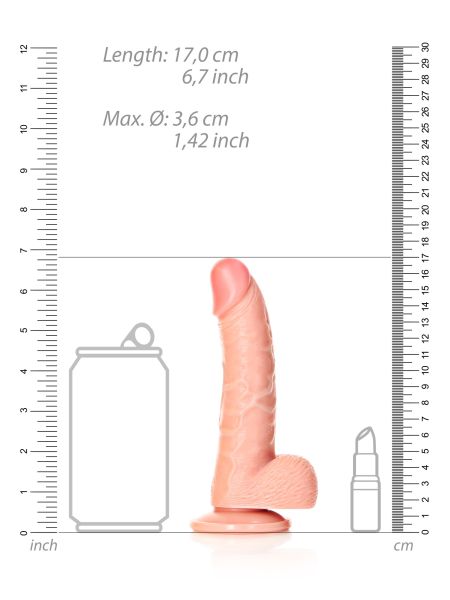 Realistyczne żylaste dildo z przyssawką 17 cm - 7