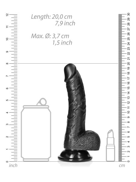 Czarne silikonowe dildo zakrzywione przyssawka 20 - 7