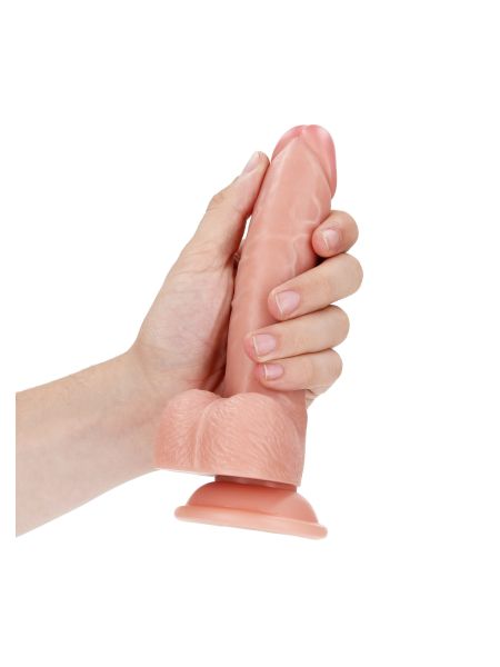 Silikonowe żylaste cieliste dildo przyssawka 20 cm - 6