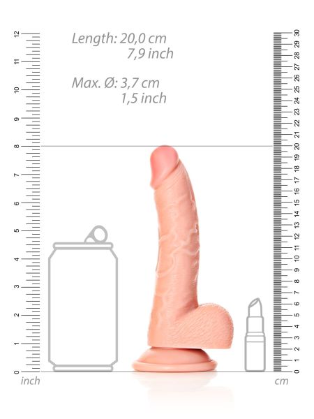 Silikonowe żylaste cieliste dildo przyssawka 20 cm - 7