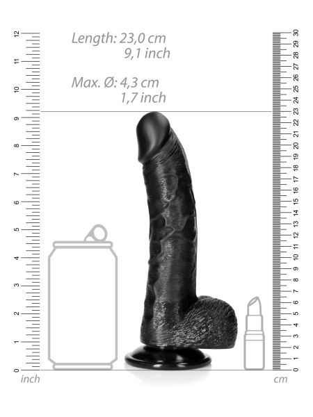 Silikonowe żylaste dildo z przyssawką 23 cm - 7