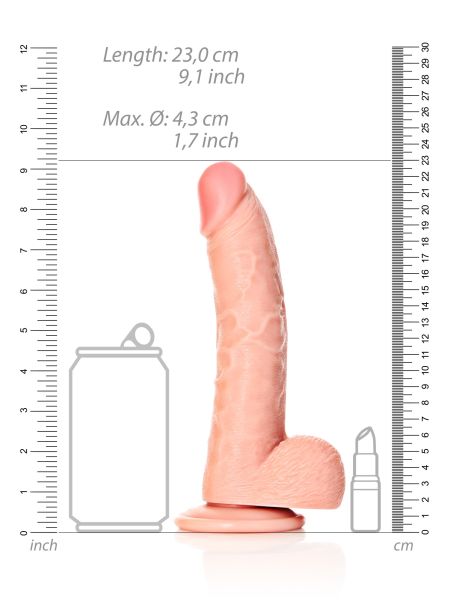Silikonowe żylaste cieliste dildo przyssawka 23 cm - 7
