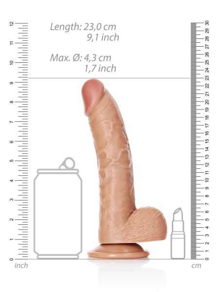 Duże Silikonowe żylaste dildo przyssawka 23 cm - 7